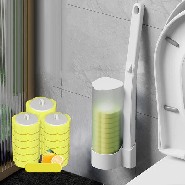 Disposable Toilet Brush — Wall-Mount Caddy mounted in modern interior