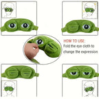 3D Frog Eye Sleep Mask — Novelty Eye Cover mounted in modern interior