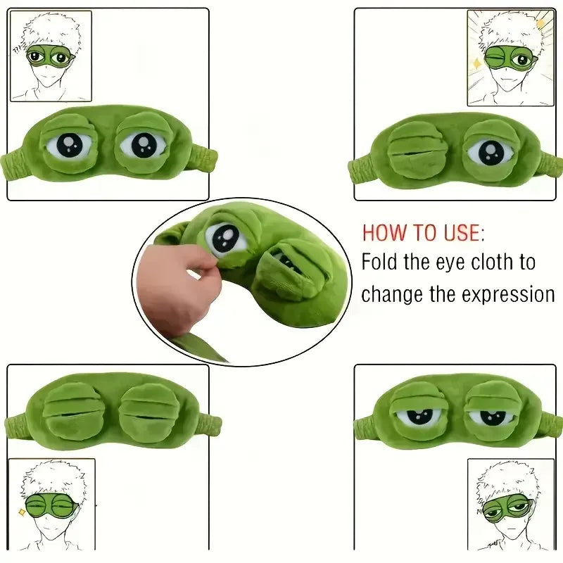 3D Frog Eye Sleep Mask — Novelty Eye Cover mounted in modern interior