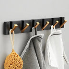 Wall Hook Rail — Black & Gold, Foldable mounted in modern interior