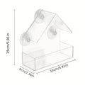 Window Bird Feeder — Clear Acrylic with Suction Cups mounted in modern interior