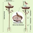 Garden Bird Bath with Stand — Metal Copper Finish mounted in modern interior