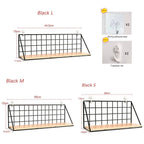 Wall-Mount Spice Rack — Wooden Shelf, Metal Frame mounted in modern interior