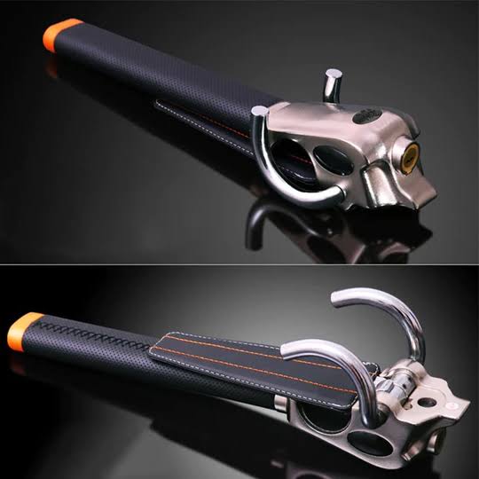 Steering Wheel Lock — Triple Locking Security mounted in modern interior