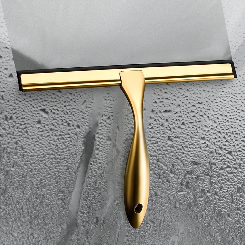 Shower Squeegee Gold — Wall-Mount Hook Included mounted in modern interior