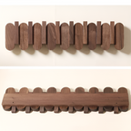 Wall Coat Rack — Walnut Wood, 3 Size Options mounted in modern interior