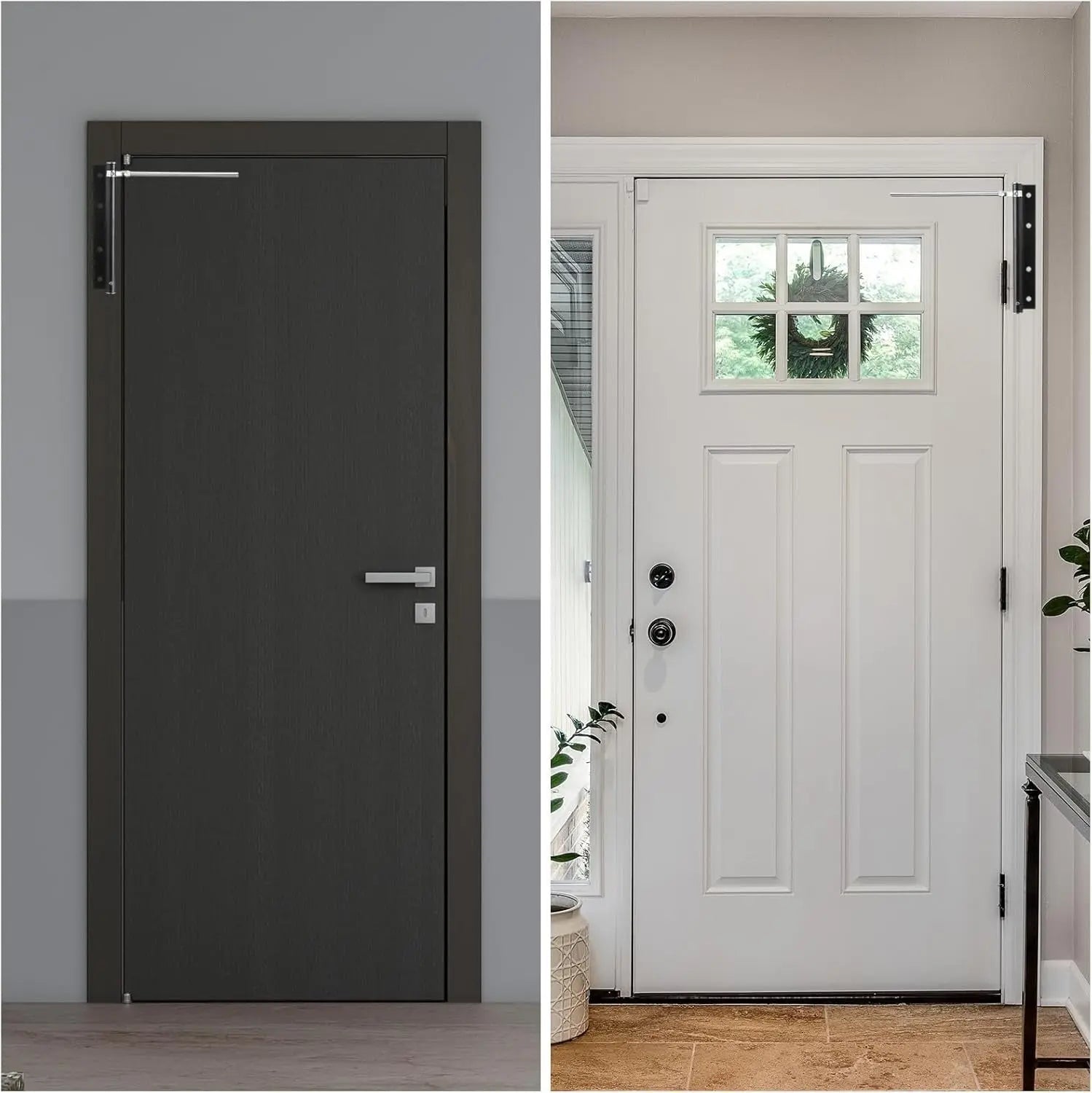 Automatic Door Closer — Stainless Steel Mechanism mounted in modern interior