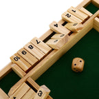 Shut the Box Wooden Dice Game — 4 Players mounted in modern interior