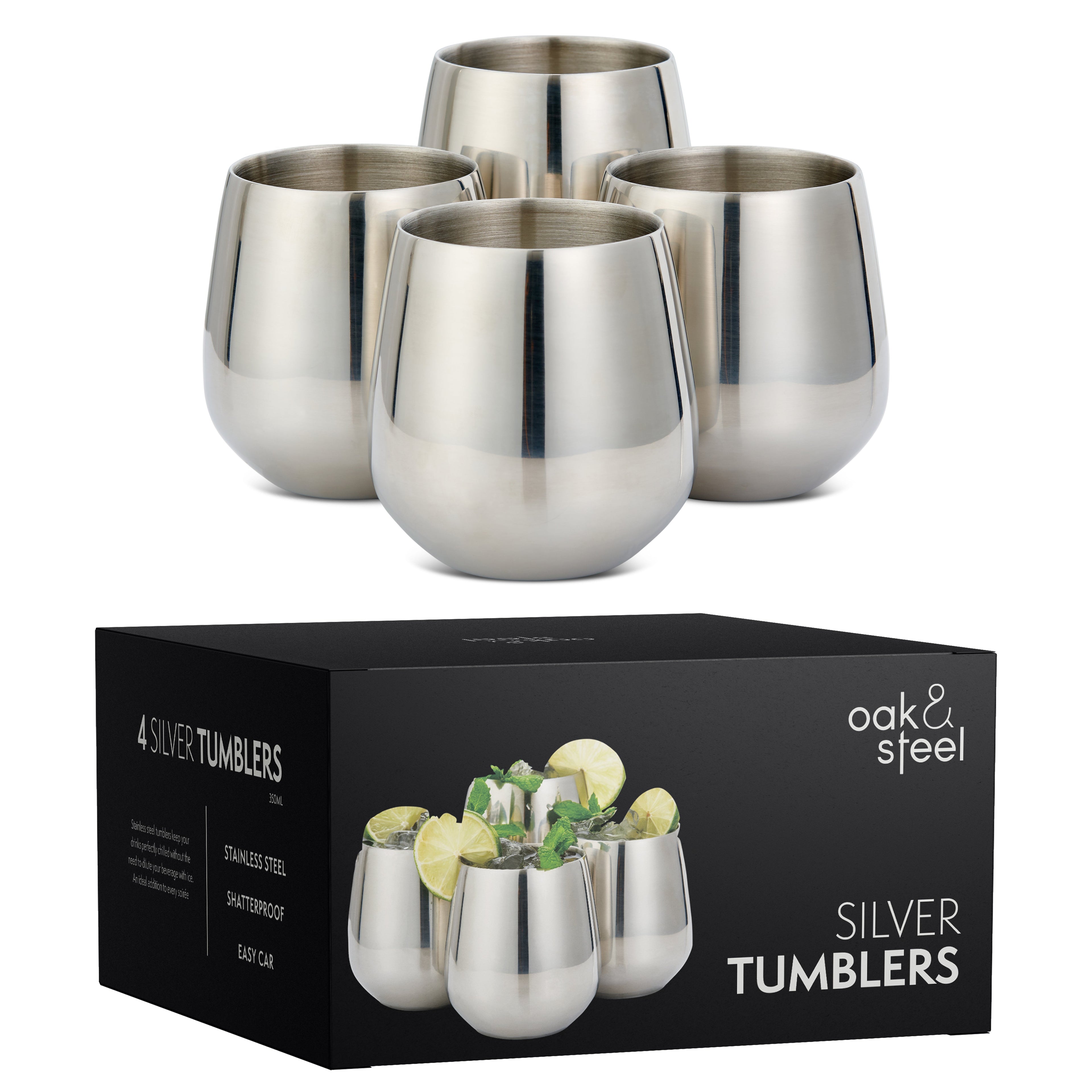 Outdoor patio stainless steel tumblers wooden table natural lighting garden