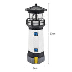 Solar Lighthouse Garden Light — LED Rotating Beam mounted in modern interior