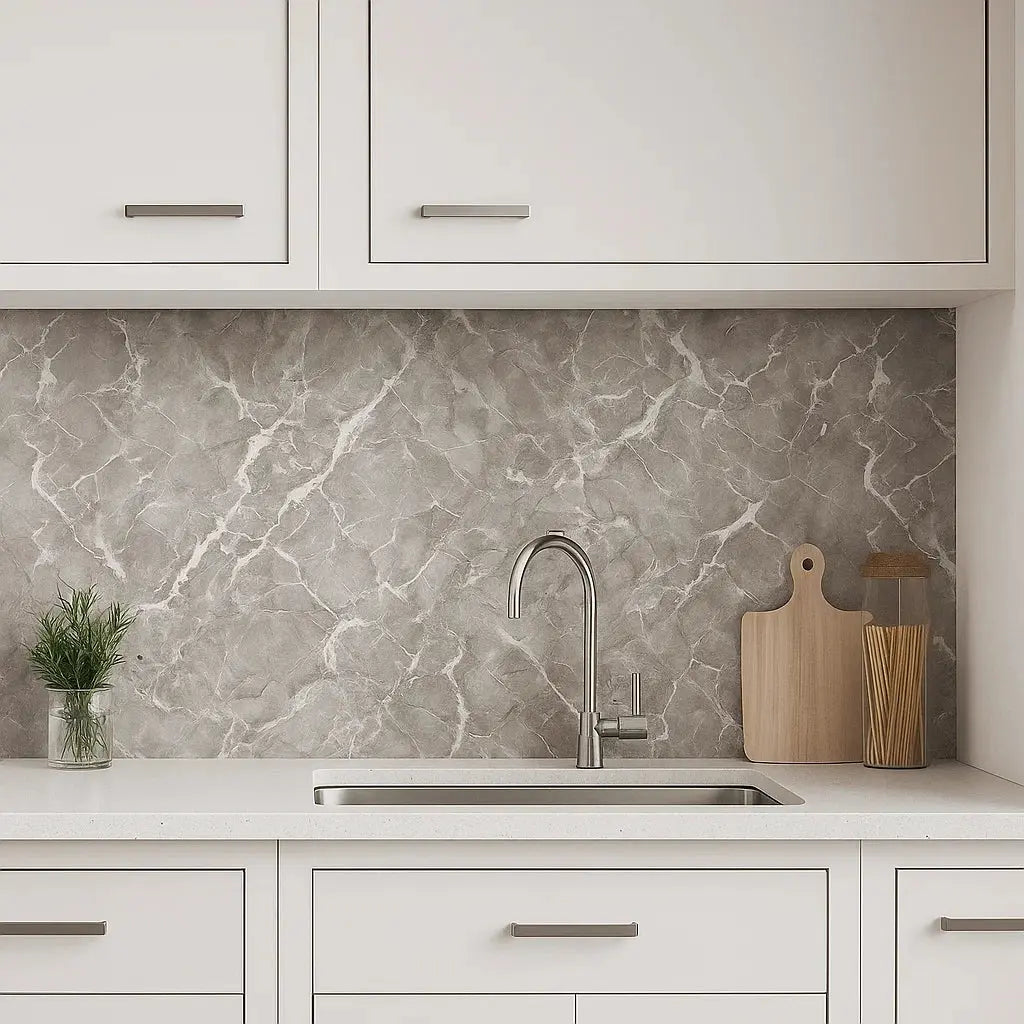 Self-Adhesive Marble Film 40×300cm — Wall Coverage styled with home decor