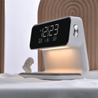 Bedside Lamp with Wireless Charger & Alarm Clock styled with home decor