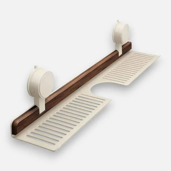 Wall Shelf — No-Drill Walnut Organiser styled with home decor