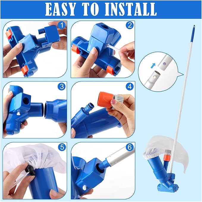 Manual Pool Vacuum Cleaner — AquaSweep System styled with home decor