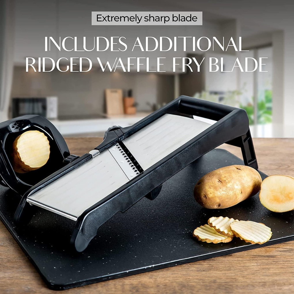 Mandoline Slicer with Cut-Resistant Gloves styled with home decor