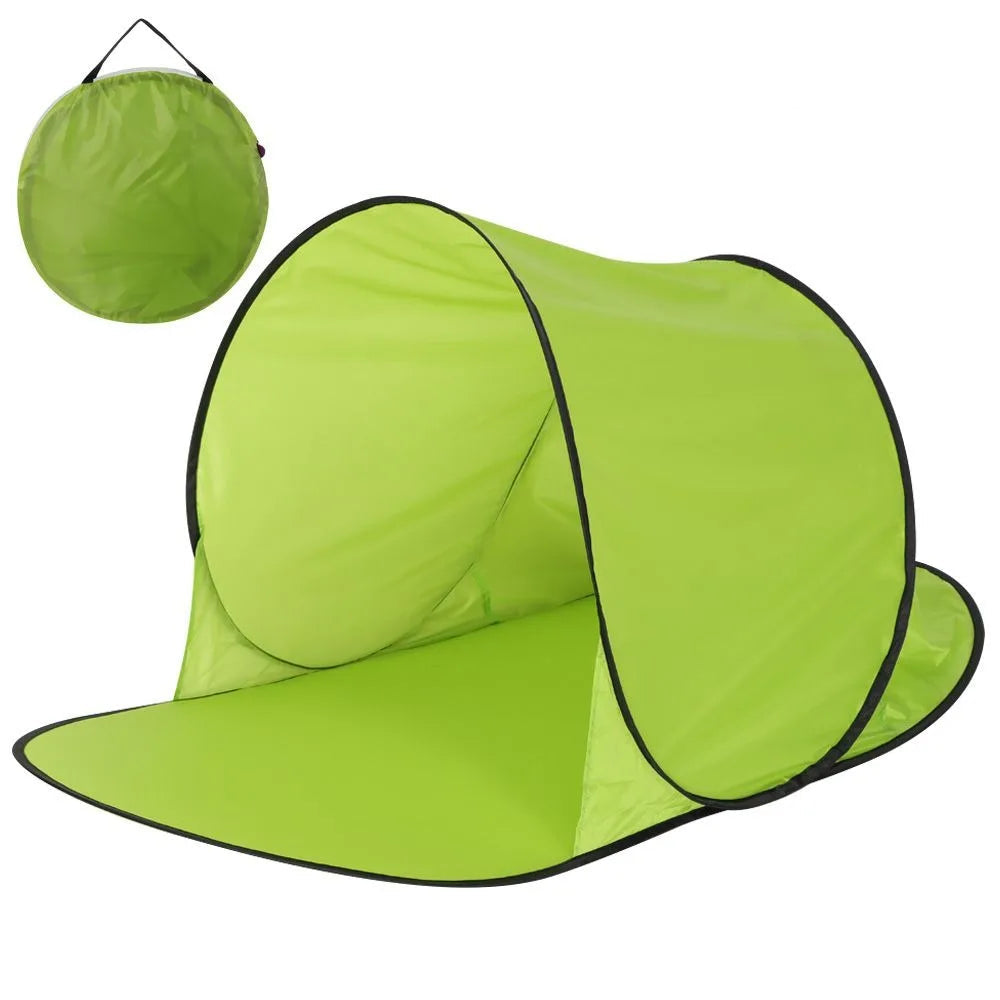 Pop-Up Beach Tent with UV Protection & Carry Bag styled with home decor
