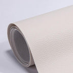 Two size options of black self-adhesive leather repair patches 50x138 cm and 100x138 cm displayed flat