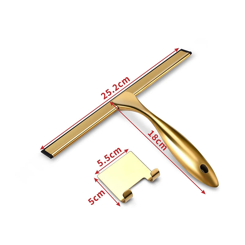 Shower Squeegee Gold — Wall-Mount Hook Included styled with home decor