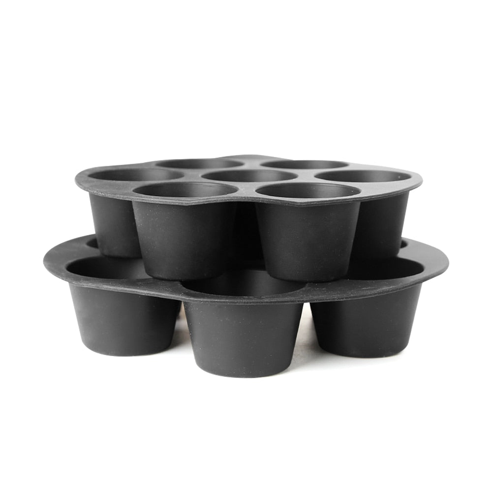 Silicone Air Fryer Muffin Mould — 7-Cup Black styled with home decor