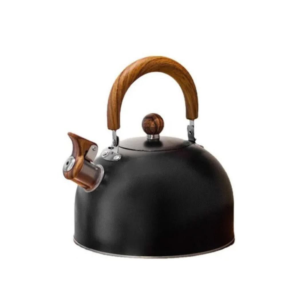 Stovetop Whistling Kettle 3 L — Wooden Handle styled with home decor