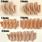 Wall Coat Rack — Wooden Hooks, Scandinavian Style styled with home decor