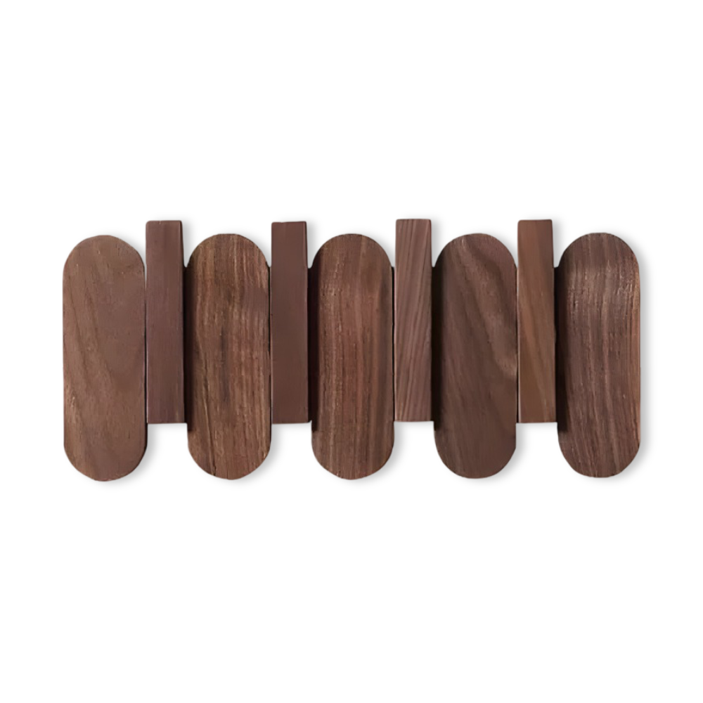 Wall Coat Rack — Walnut Wood, 3 Size Options styled with home decor