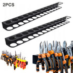 Wall-Mount Tool Holder — 14-Slot Metal Rack styled with home decor