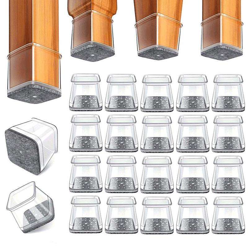 Chair Leg Floor Protectors 24 Pack — TPE & Felt detail shot of finish