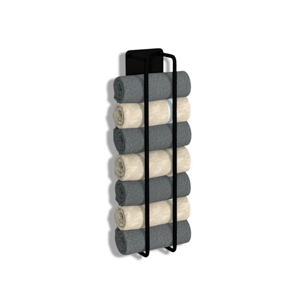 Wall Towel Rack — Metal Black 40-50cm detail shot of finish