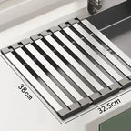 Over-Sink Drain Rack — Stainless Steel 304 detail shot of finish
