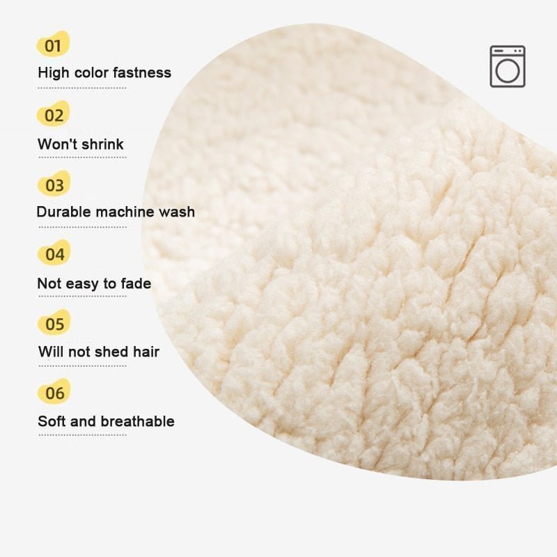 Teddy fleece sofa cover in washing machine demonstrating easy care maintenance properties
