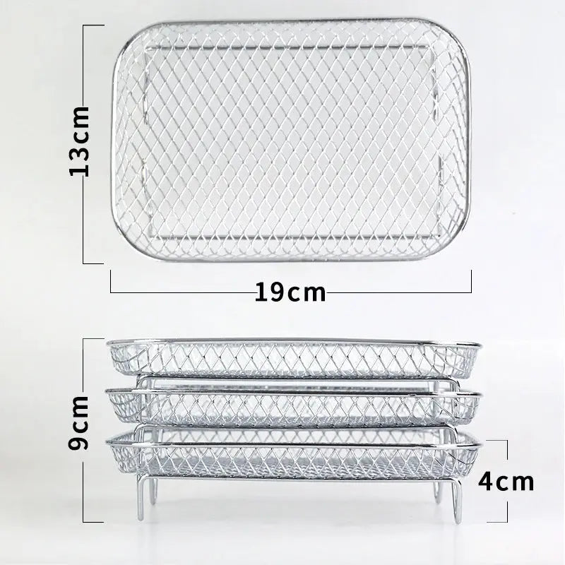 Stackable Air Fryer Baskets — 3-Pack with Tongs detail shot of finish