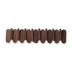 Wall Coat Rack — Walnut Wood, 3 Size Options front view on neutral background