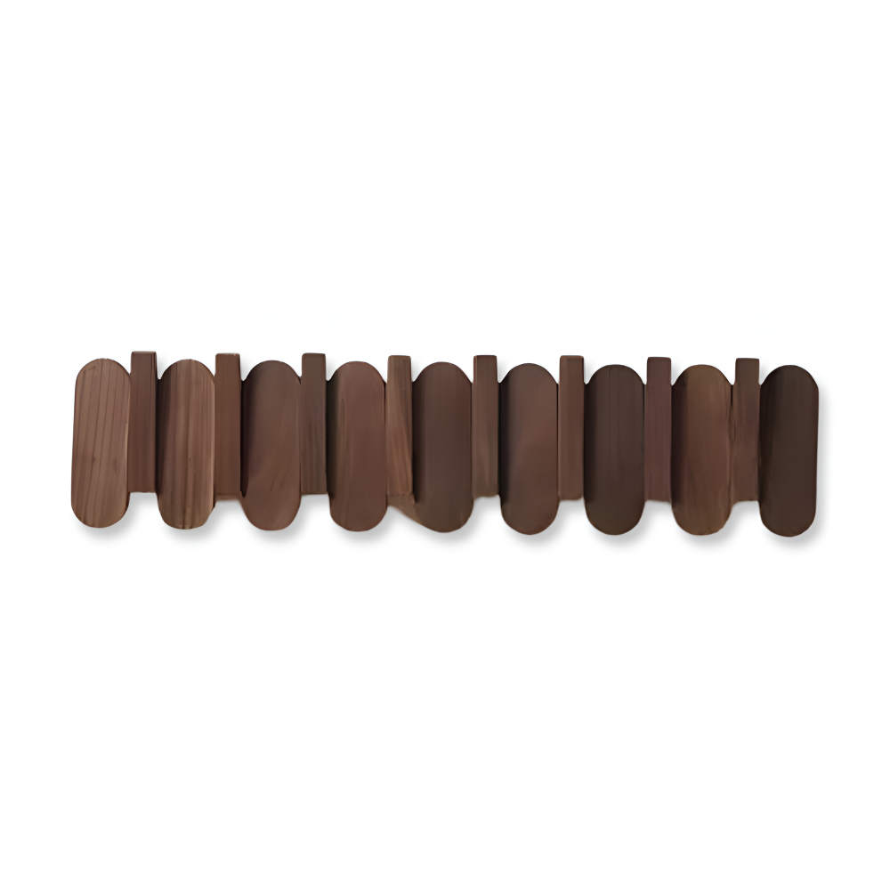 Wall Coat Rack — Walnut Wood, 3 Size Options front view on neutral background