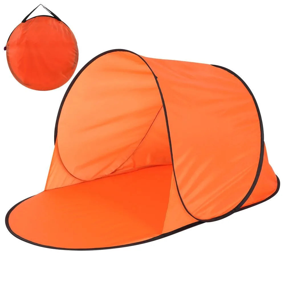 Pop-Up Beach Tent with UV Protection & Carry Bag front view on neutral background