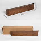 Wall Coat Rack with Shelf — Walnut Wood front view on neutral background