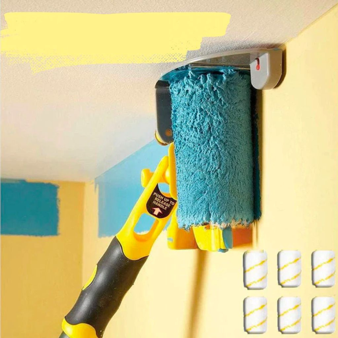 Paint Roller Edger Tool with Handle front view on neutral background