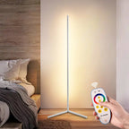 Corner Floor Lamp LED — Dimmable Remote Control front view on neutral background