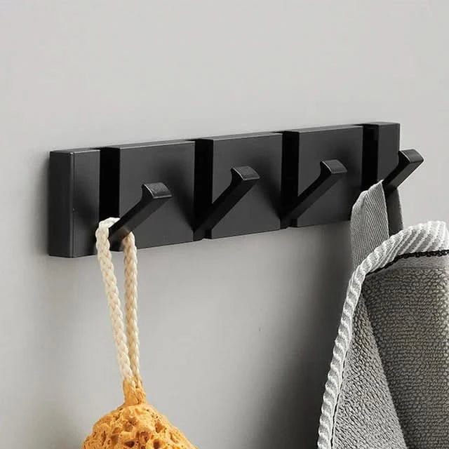 Wall Hook Rail — Black & Gold, Foldable front view on neutral background